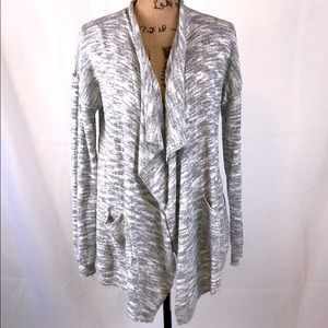 AdyP cardigan open long sleeve gray/white S NWT